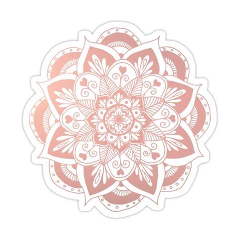 Flower Rose Gold Mandala Sticker For Sale By Julie Erin Designs