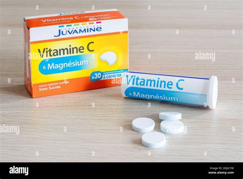 Tube Of Vitamin C Magnesium And Its Box Juvamine Brand French