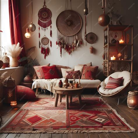 Premium AI Image | Inside a traditional bohemian house