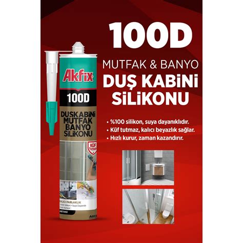 Akfix 100D Duşakabin Silikonu 280ML Beyaz Fiyatı