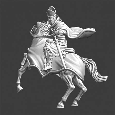 3d Printable Medieval Teutonic Order Bishop Mounted By Northern