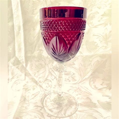 Crystal Darques France Dining Pc Vintage Ruby Red Luminarc Wine