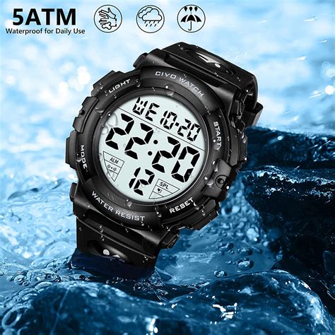 CIVO Montre Homme Digitale 50M étanche Outdoor Sport Militaire Montre