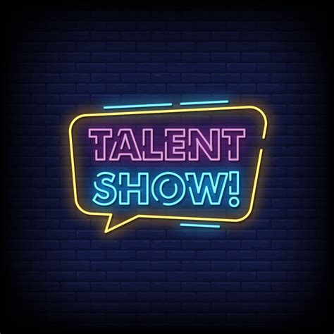 Talent Show Neon Signs Style Text Vector 2368545 Vector Art at Vecteezy