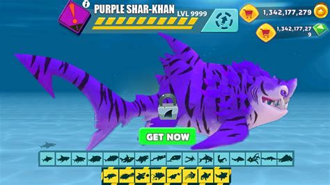 Hungry Shark Evolution Purple Skin Shar Khan Shark Unlocked All