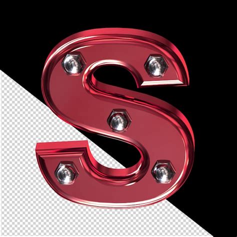 Premium PSD | Red symbol with silver bolts letter s