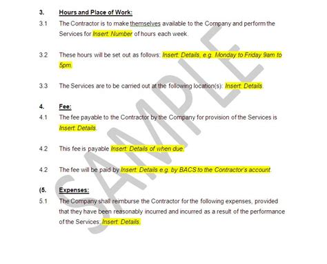 employed contract  services template  legal stop