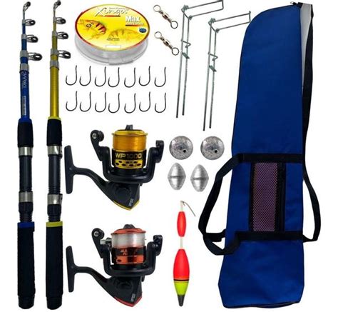 Kit Pesca Pescaria Completo Vara Molinete Bolsa Itens Nra