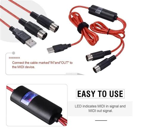 Usb To 2 Midi Interface Adapter Usb Midi Cable Converter For Pc Music ...