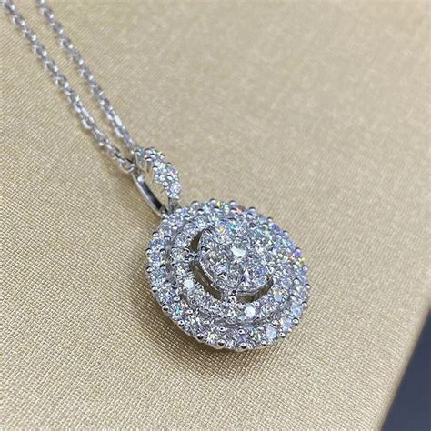 Huitan Cute Round Shaped Pendant Necklace With Full Cz Stone For Women