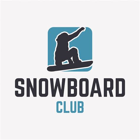 Premium Vector Snowboard Club Logo Template With Snowboarder Silhouette