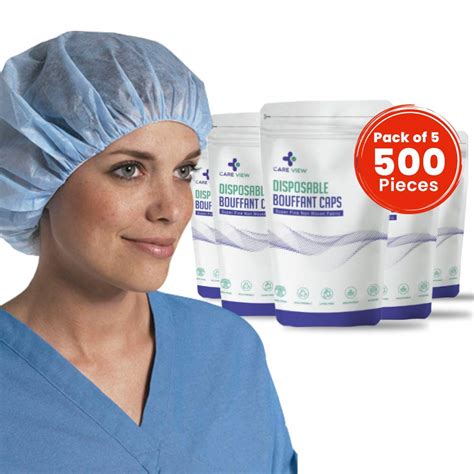 Careview Cv Bfc Stretchable Disposable Non Woven Bouffant Caps