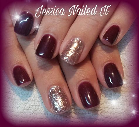 Jessica Nailed It November 2017 Dark Wine With Rose Gold Glitter