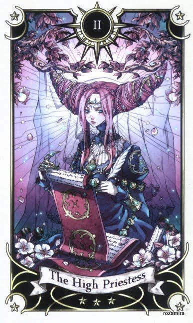 The High Priestess Card From Mystical Manga Tarot Deck Tarot Cards