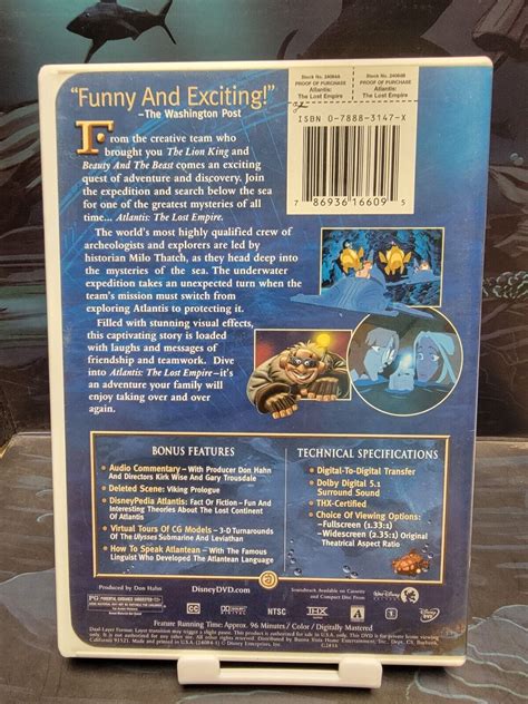 Atlantis The Lost Empire Dvd Ebay