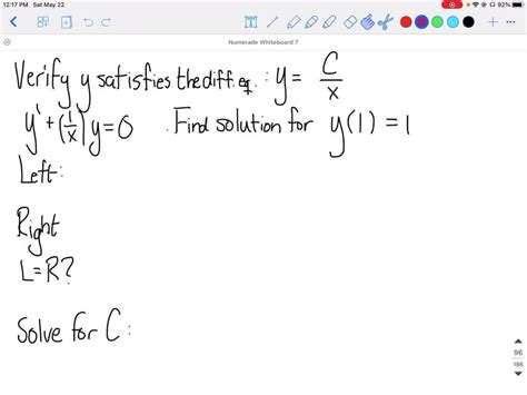 Solved Verify That Y Is A General Solution Of The Differential Equation