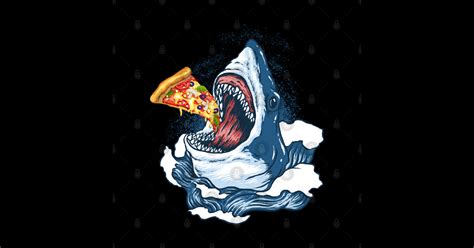 Shark Eating Pizza Shark Eating Pizza Sticker Teepublic