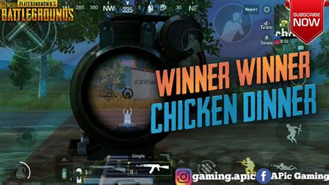 Winner Winner Chicken Dinner PUBG Mobile Gameplay APic Gaming YouTube