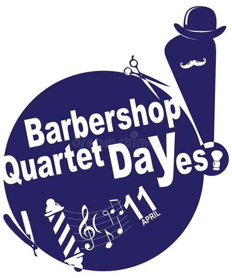 Label Barbershop Quartet Day Stock Vector Illustration Of Bowler