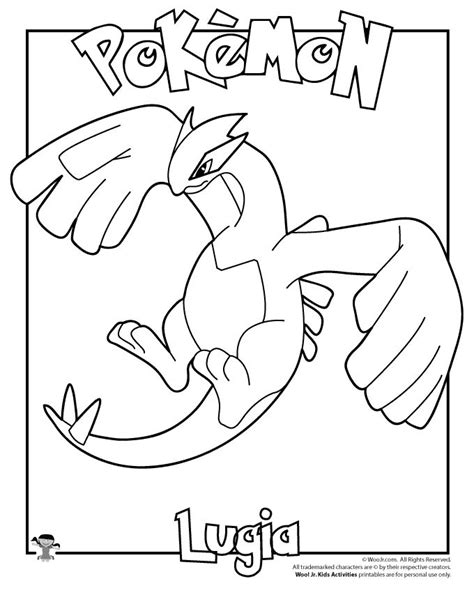 Lugia Coloring Pages Free Pokemon Coloring Pages Printables