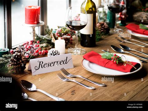 Christmas Family Dinner Table Concept Stock Photo - Alamy