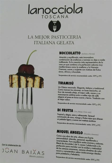 A Menu For An Italian Restaurant With A Cherry On The Fork And Other