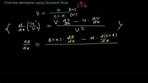 How To Find Derivative Using Quotient Rule 1 YouTube