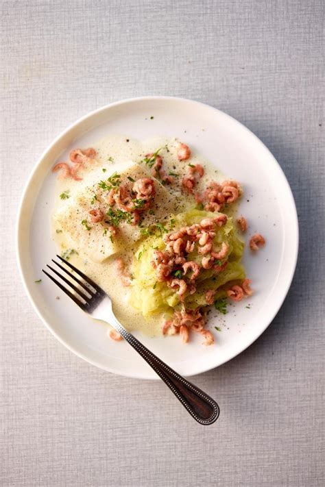 Cabillaud Aux Crevettes Grises Sauce Au Vin Blanc Et Stoemp Aux