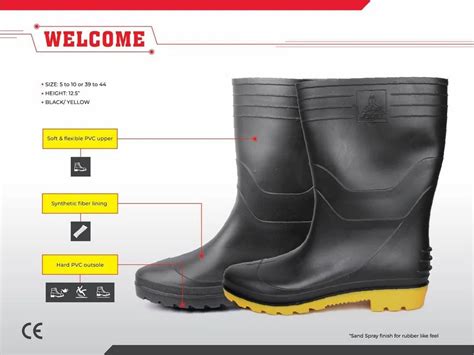 Hillson Welcome Black Yellow Safety Gumboots At Rs Industrial