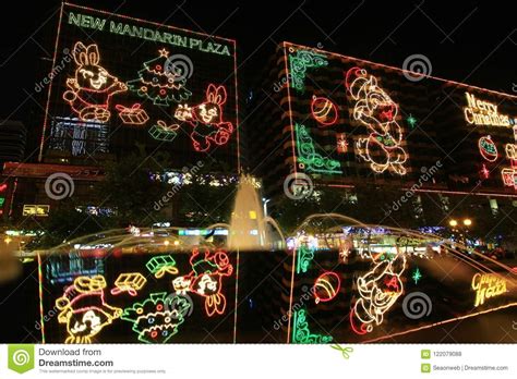 Tsim Sha Tsui Night View Of Christmas Lighting Editorial Stock Photo