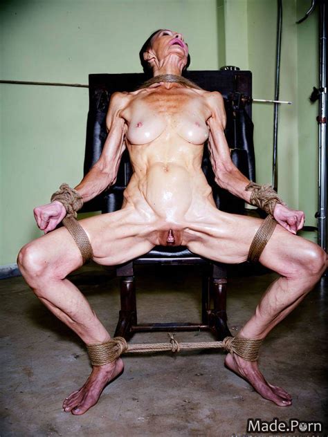 Skinny Spreading Legs Woman Nude Laboratory Bondage AI Porn