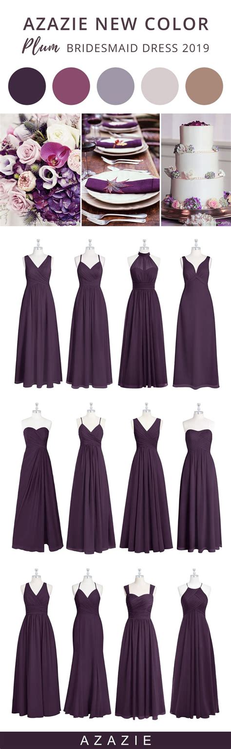 Plum and Eggplant Dresses Gowns丨Azazie Plum bridesmaid dresses