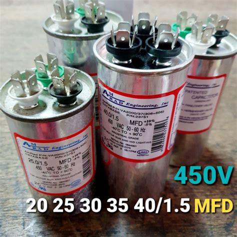 Jual Capasitor AC Double Kapasitor 15 20 25 30 35 40 1 5 MFD UF 450V