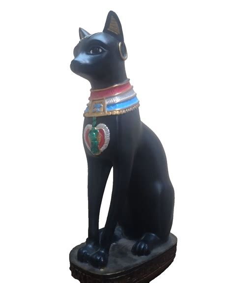 D Esse Bastet Chat Isis Gyptienne Antique Statue Pierre Lourde Peinte