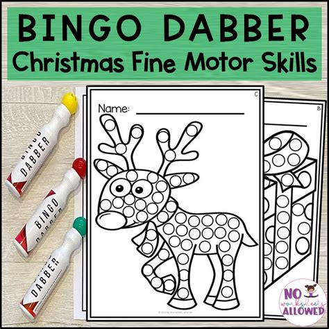 Christmas Bingo Dabber Fine Motor Skills Activities Noworksheetsallowed