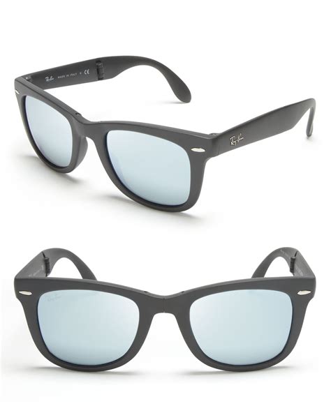 Lyst Ray Ban Foldable Icon Wayfarer Sunglasses In Gray For Men