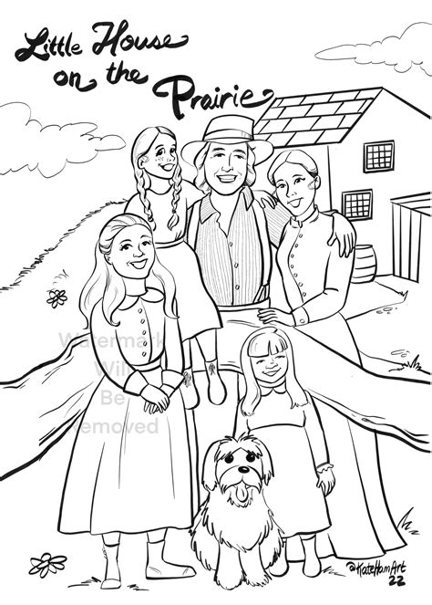 Coloring Prairie Pages House Little Clipart Printable Pioneer Books