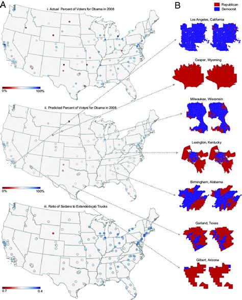 Actual and inferred voting patterns. A, i and ii map the actual and ...