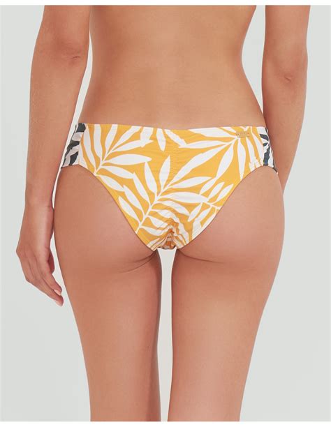 Yellow Brazilian Bikini Bottom With Green Sides Bottom Mango Jungle