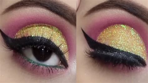 Spoon Eye Makeup Hack Glittery Cut Crease Eyes Makeup Tutorial For