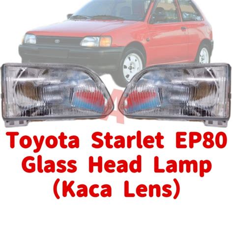 Toyota Starlet EP80 Glass Head Lamp Headlight New Left And Right Lampu