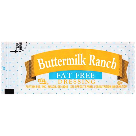 Ppi Single Serve Fat Free Buttermilk Ranch Dressing 12 Gr Packets Pack Of 200