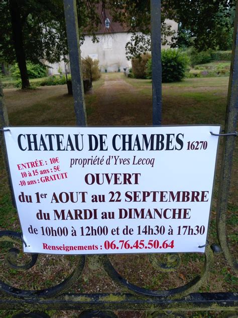 Terres De Haute Charente Le Ch Teau De Chambes Ouvre Ses Portes Au