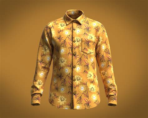 ArtStation - Men's Floral Printed Woven Shirt | Resources