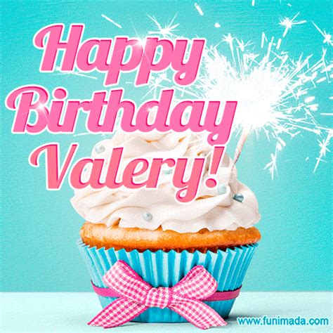 Happy Birthday Valery Elegang Sparkling Cupcake  Image