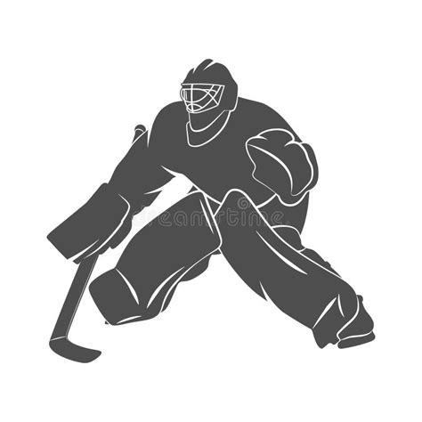 Hockey Goalie Player Hand Drawn Sketch Stock Vector Illustration Of