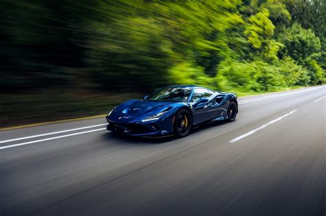 4K, blue cars, Stellantis, motion blur, headlights, Ferrari, road ...