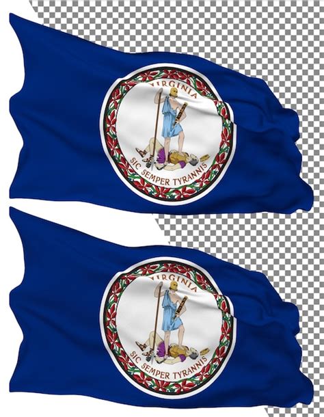 Premium Psd State Of Virginia Flag Waves Isolated In Plain Bump