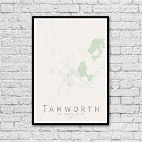 Tamworth NSW City Street Map Print Wall Art Poster Wall