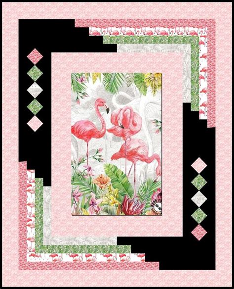 Fun With Flamingos A Panel Quilt Pattern Etsy Canada Panel Quilt Patterns Fabric Panel